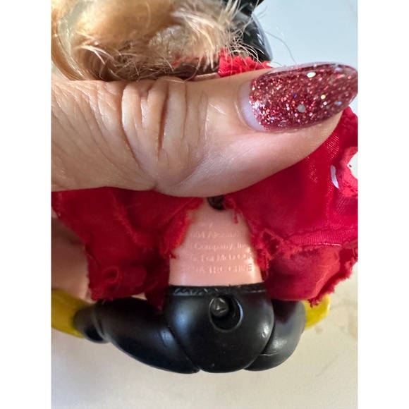 Vintage Disney Minnie Mouse Small Doll Red Polka Dot Dress Yellow Shoes EUC - Picture 4 of 5